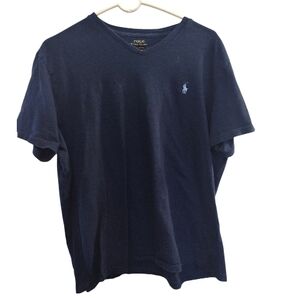 Polo by Ralph Lauren Men's Dark Blue V-Neck Tee